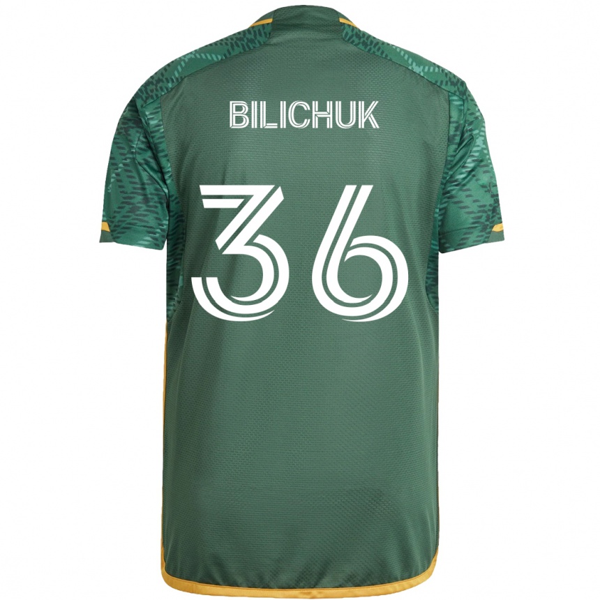 Vaikiškas Ryan Bilichuk #36 Žalia Oranžinė Namų Marškinėliai 2024/25 T-Shirt