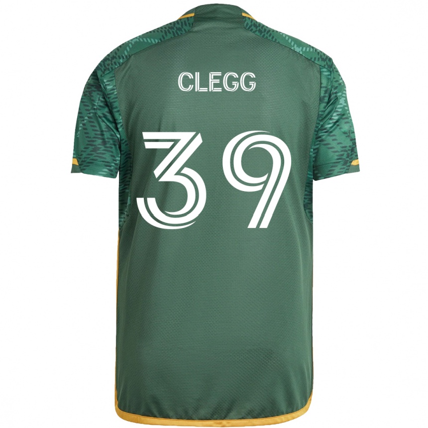 Vaikiškas Tyler Clegg #39 Žalia Oranžinė Namų Marškinėliai 2024/25 T-Shirt