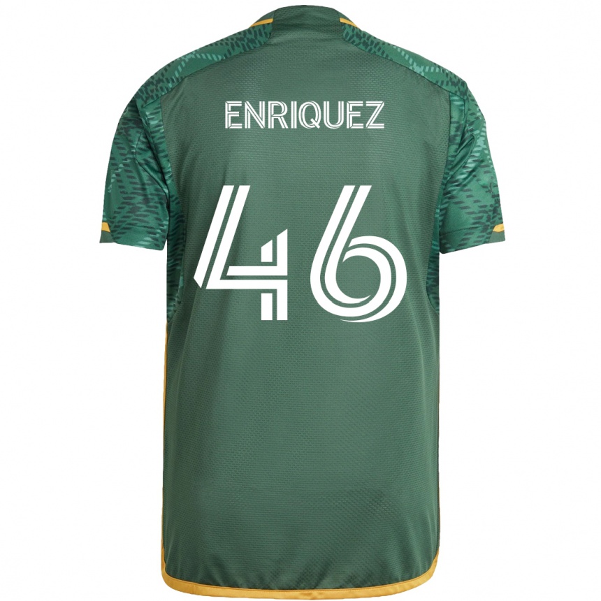 Vaikiškas Victor Enriquez #46 Žalia Oranžinė Namų Marškinėliai 2024/25 T-Shirt