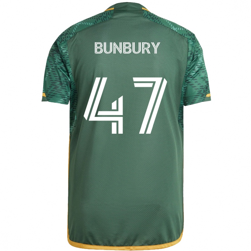 Vaikiškas Mataeo Bunbury #47 Žalia Oranžinė Namų Marškinėliai 2024/25 T-Shirt