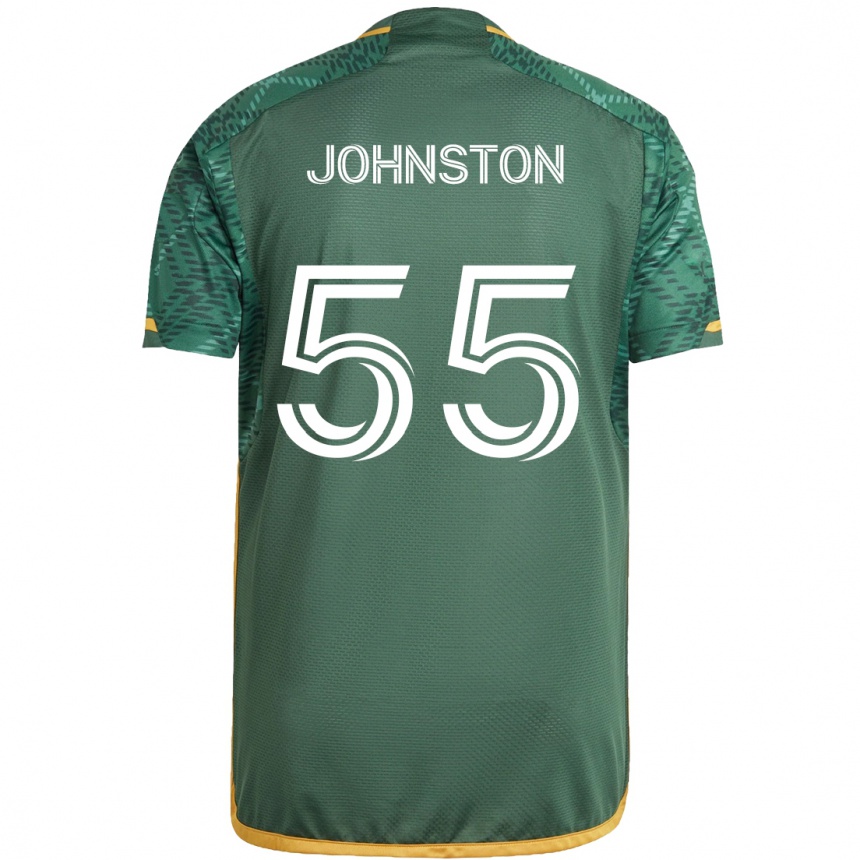 Vaikiškas Malcolm Johnston #55 Žalia Oranžinė Namų Marškinėliai 2024/25 T-Shirt