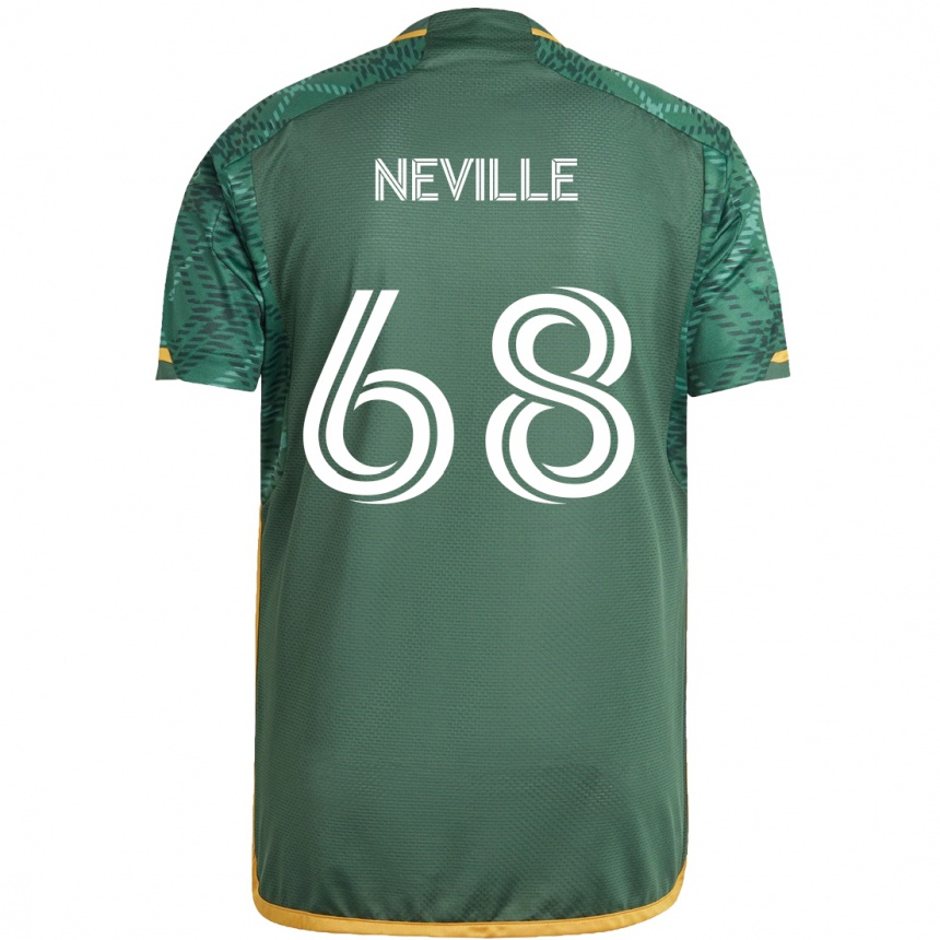 Vaikiškas Harvey Neville #68 Žalia Oranžinė Namų Marškinėliai 2024/25 T-Shirt