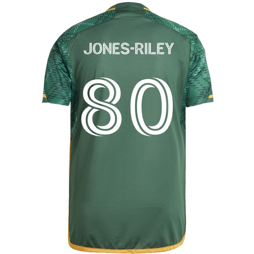 Vaikiškas Jaden Jones-Riley #80 Žalia Oranžinė Namų Marškinėliai 2024/25 T-Shirt