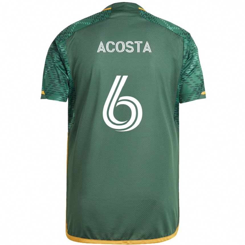 Vaikiškas Bryan Acosta #6 Žalia Oranžinė Namų Marškinėliai 2024/25 T-Shirt