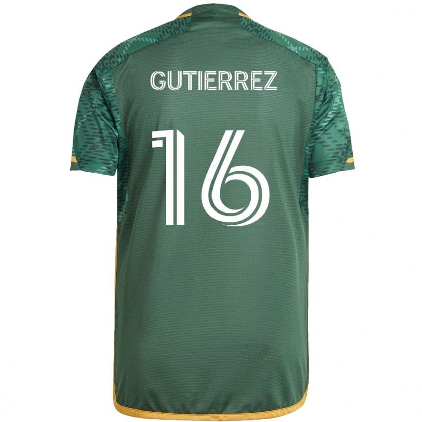 Vaikiškas Diego Gutiérrez #16 Žalia Oranžinė Namų Marškinėliai 2024/25 T-Shirt