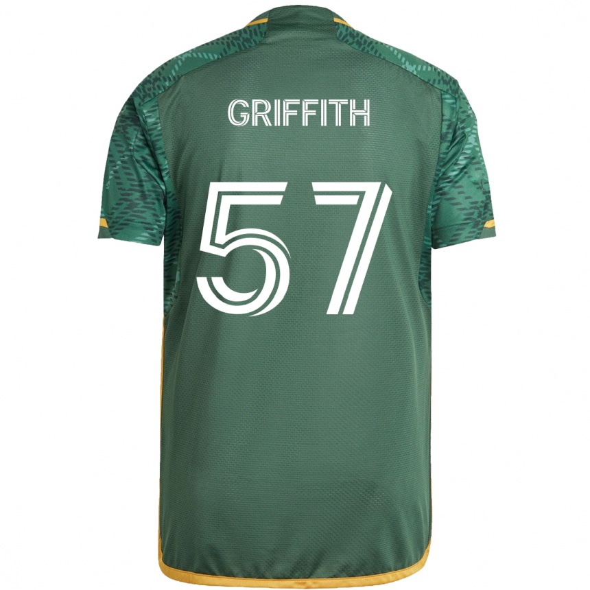 Vaikiškas Víctor Griffith #57 Žalia Oranžinė Namų Marškinėliai 2024/25 T-Shirt