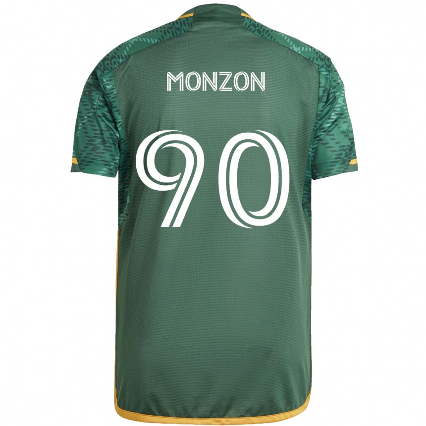 Vaikiškas Florián Monzón #90 Žalia Oranžinė Namų Marškinėliai 2024/25 T-Shirt