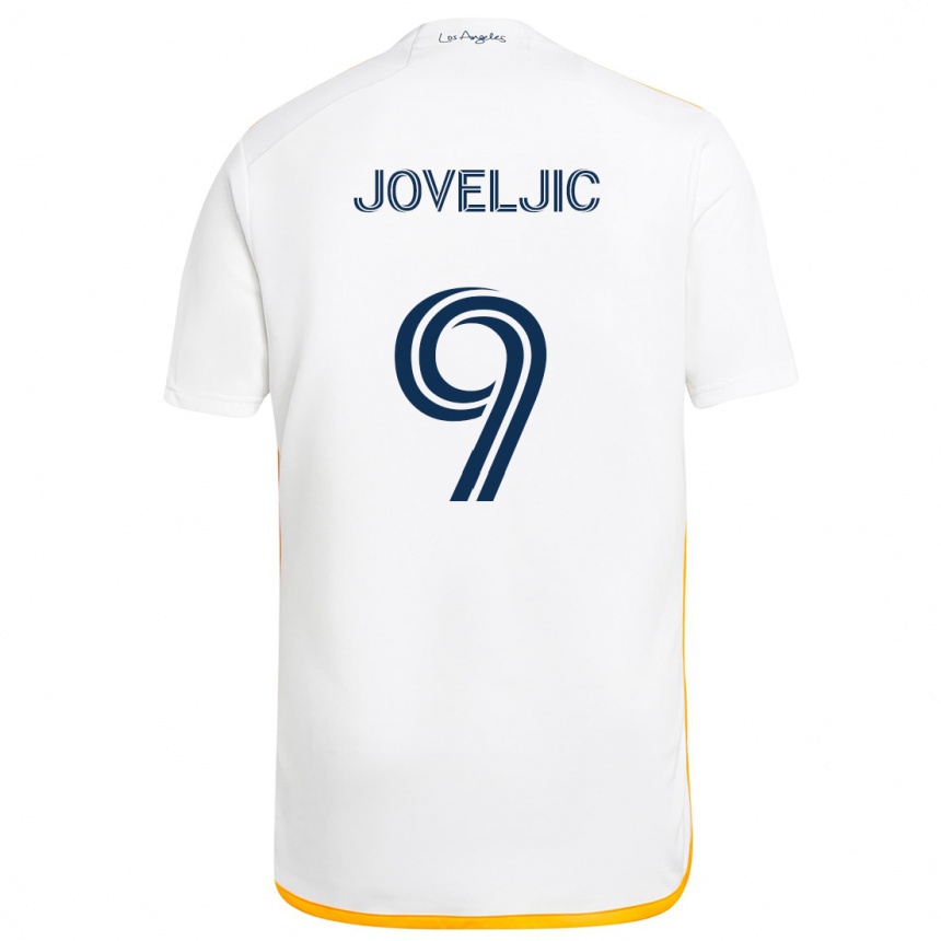 Vaikiškas Dejan Joveljic #9 Balta Geltona Namų Marškinėliai 2024/25 T-Shirt