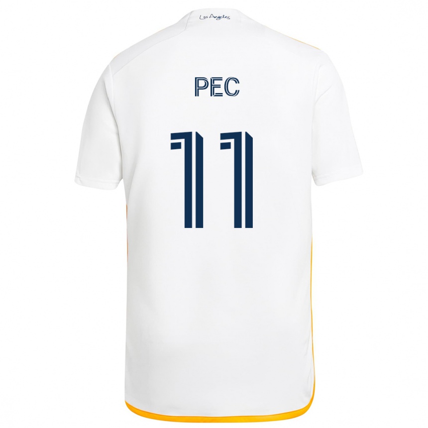 Vaikiškas Gabriel Pec #11 Balta Geltona Namų Marškinėliai 2024/25 T-Shirt