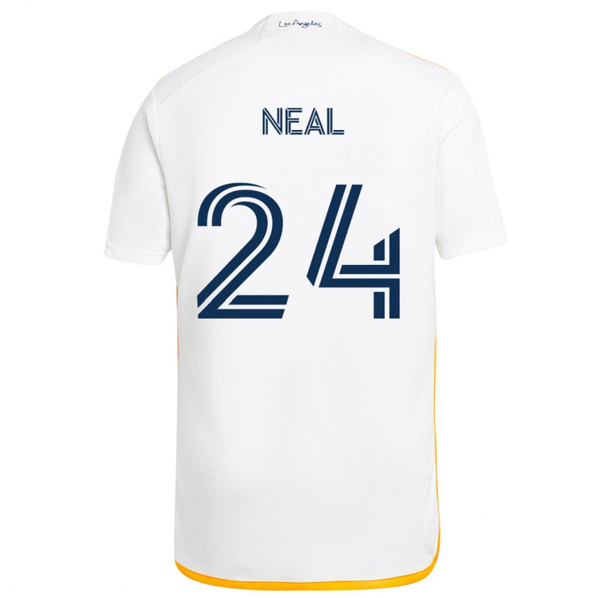 Vaikiškas Jalen Neal #24 Balta Geltona Namų Marškinėliai 2024/25 T-Shirt