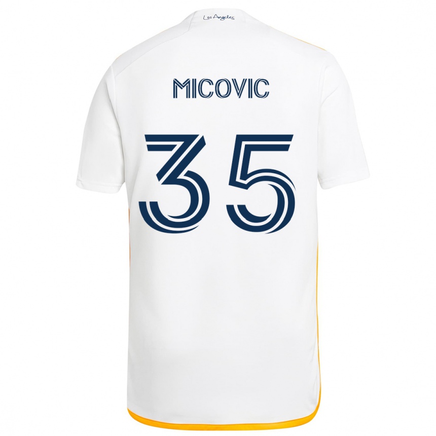 Vaikiškas Novak Micovic #35 Balta Geltona Namų Marškinėliai 2024/25 T-Shirt