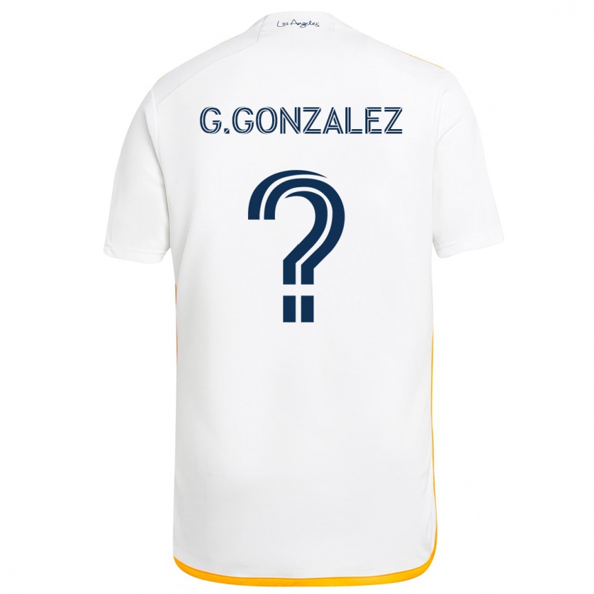 Vaikiškas Gustavo Gonzalez #0 Balta Geltona Namų Marškinėliai 2024/25 T-Shirt