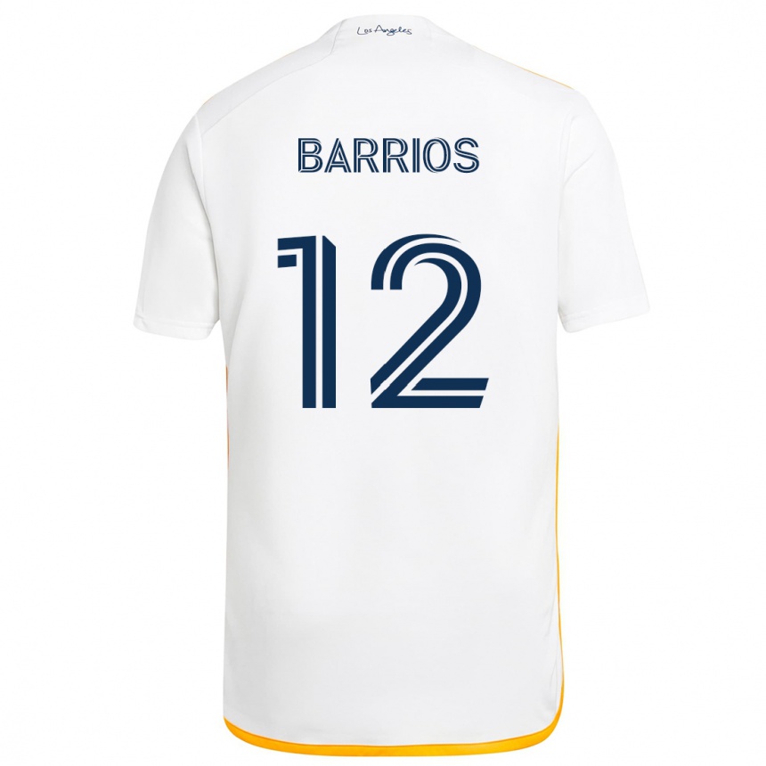 Vaikiškas Michael Barrios #12 Balta Geltona Namų Marškinėliai 2024/25 T-Shirt