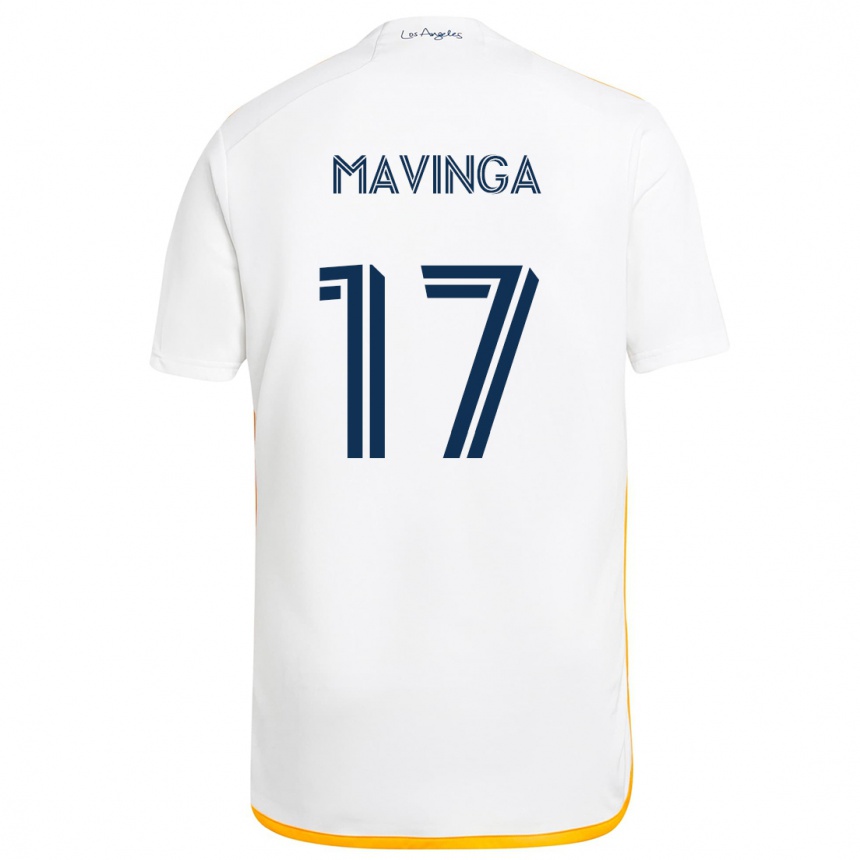 Vaikiškas Chris Mavinga #17 Balta Geltona Namų Marškinėliai 2024/25 T-Shirt