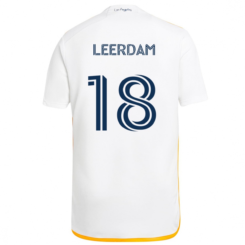 Vaikiškas Kelvin Leerdam #18 Balta Geltona Namų Marškinėliai 2024/25 T-Shirt