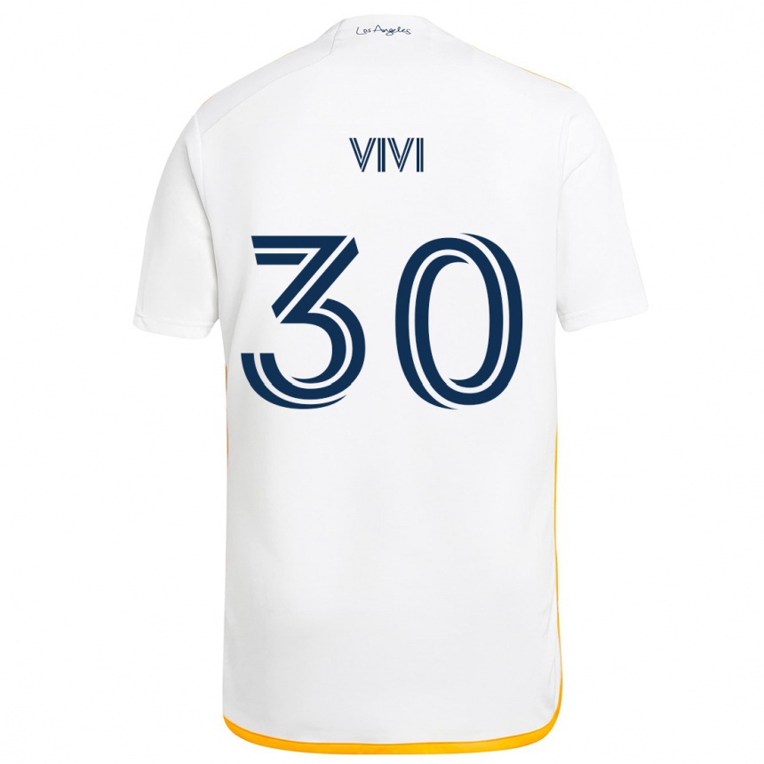 Vaikiškas Gino Vivi #30 Balta Geltona Namų Marškinėliai 2024/25 T-Shirt