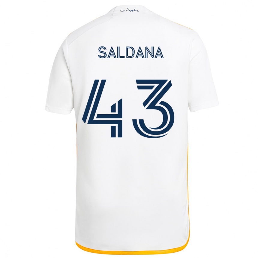 Vaikiškas Adam Saldaña #43 Balta Geltona Namų Marškinėliai 2024/25 T-Shirt