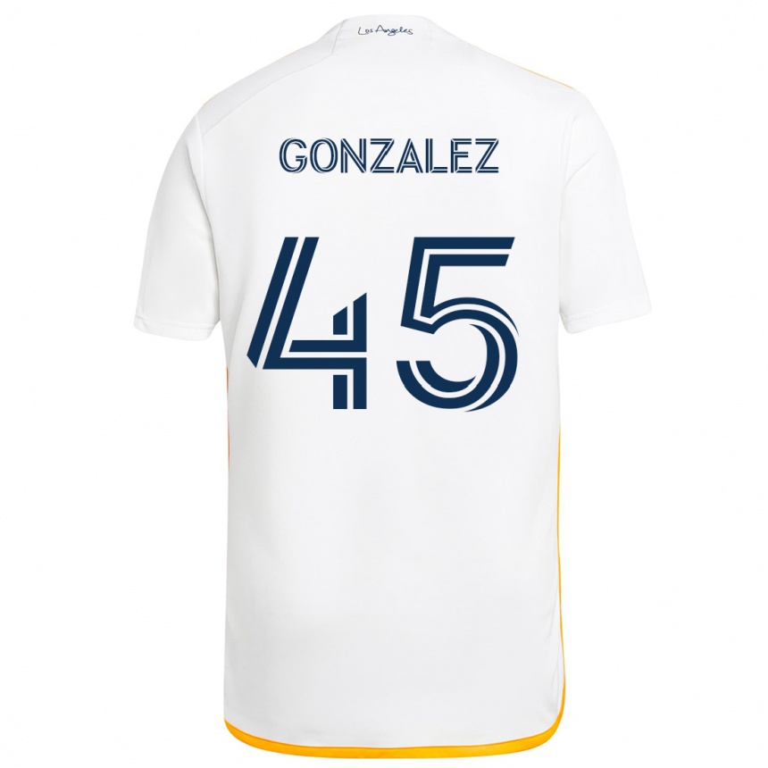 Vaikiškas Adrián González #45 Balta Geltona Namų Marškinėliai 2024/25 T-Shirt