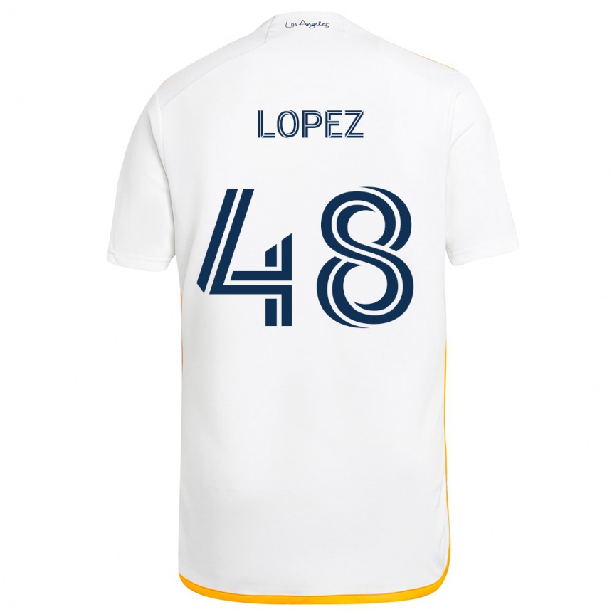 Vaikiškas Diego López #48 Balta Geltona Namų Marškinėliai 2024/25 T-Shirt