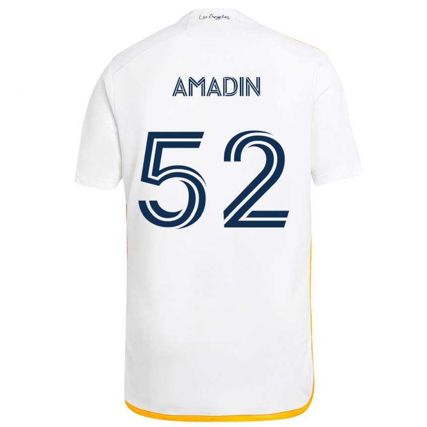 Vaikiškas Elijah Amadin #52 Balta Geltona Namų Marškinėliai 2024/25 T-Shirt