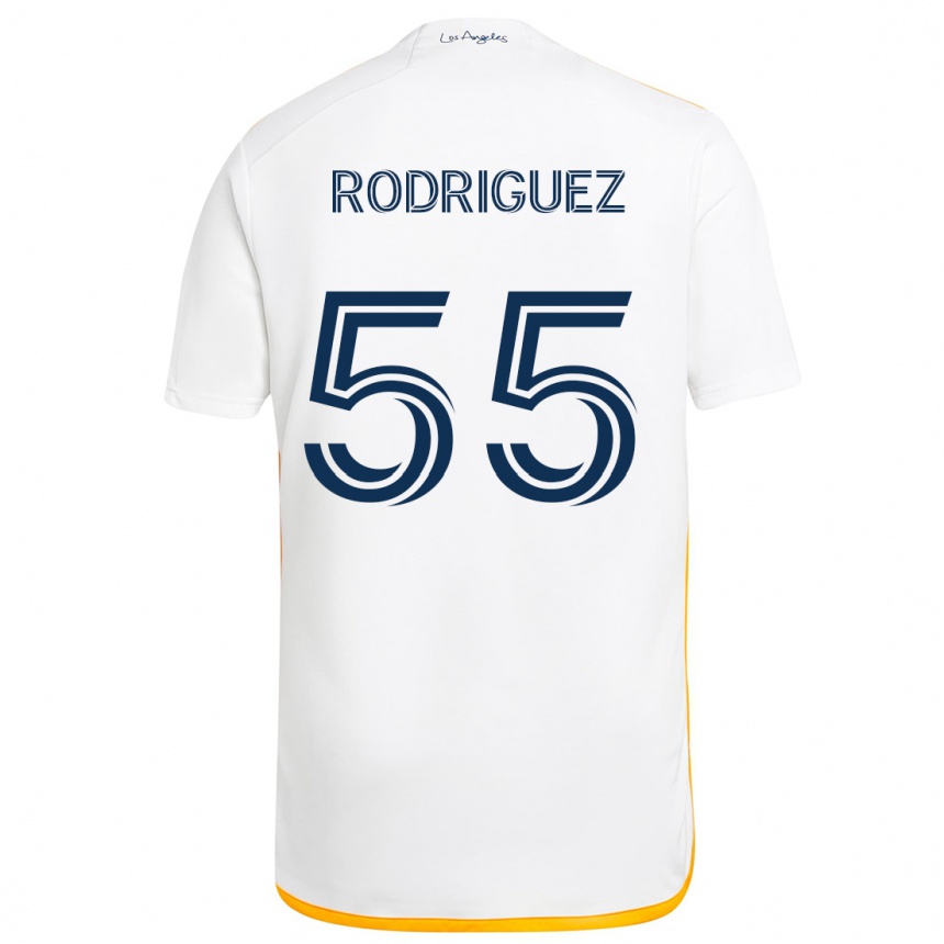 Vaikiškas Diego Rodriguez #55 Balta Geltona Namų Marškinėliai 2024/25 T-Shirt