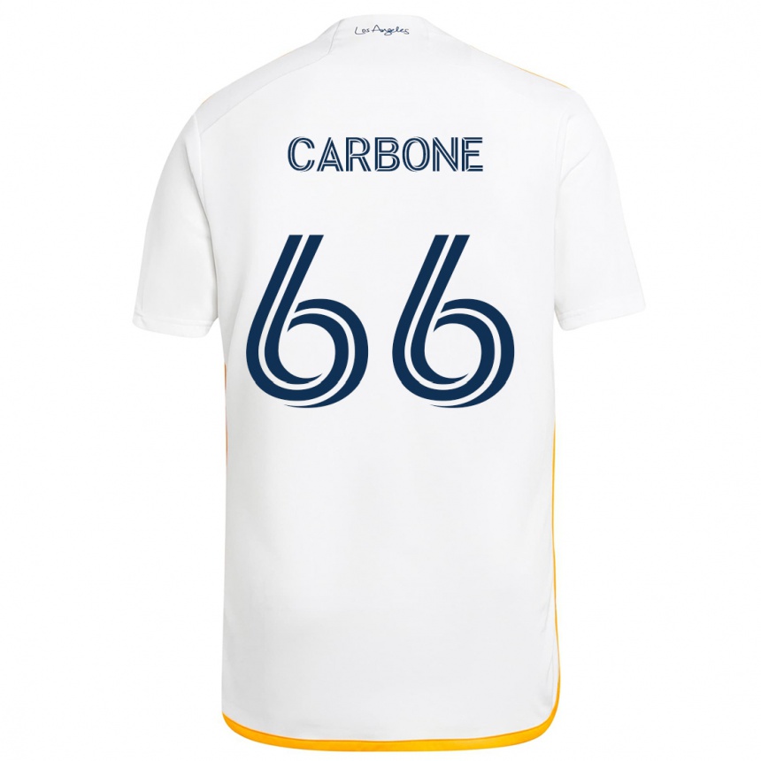 Vaikiškas Matteo Carbone #66 Balta Geltona Namų Marškinėliai 2024/25 T-Shirt