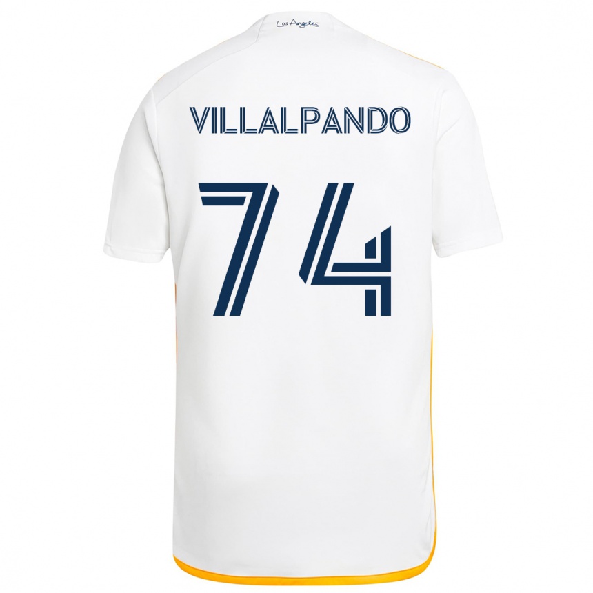 Vaikiškas Sergio Villalpando #74 Balta Geltona Namų Marškinėliai 2024/25 T-Shirt