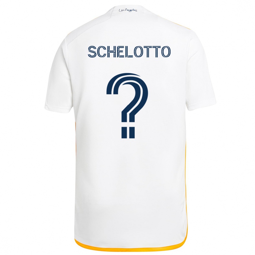 Vaikiškas Nicolas Barros Schelotto #0 Balta Geltona Namų Marškinėliai 2024/25 T-Shirt