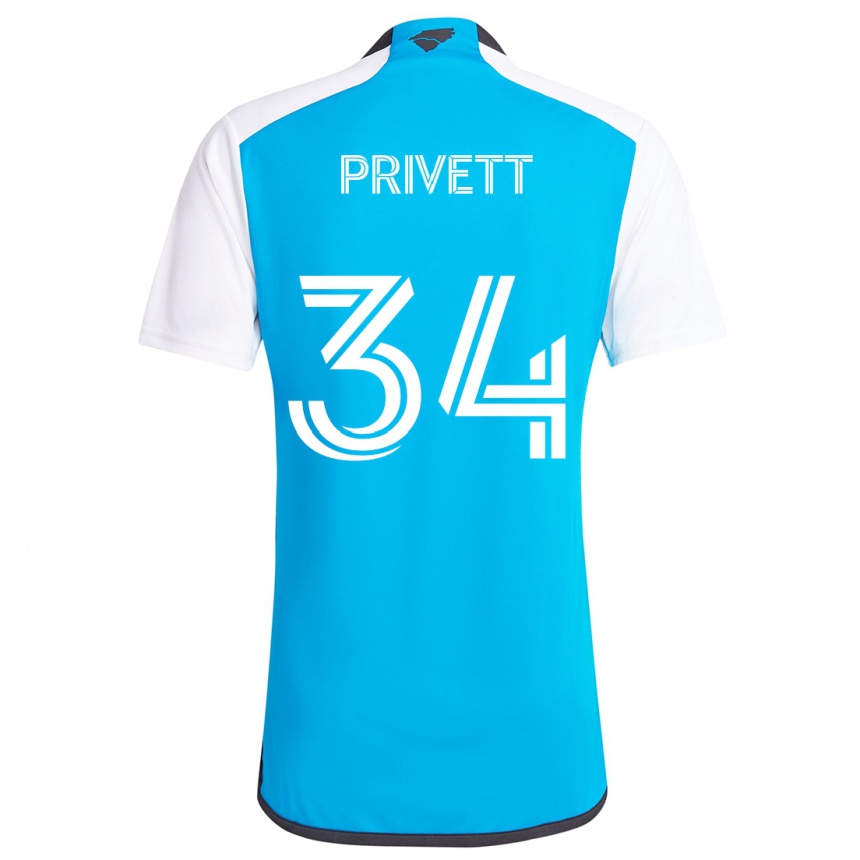 Vaikiškas Andrew Privett #34 Mėlyna Balta Namų Marškinėliai 2024/25 T-Shirt