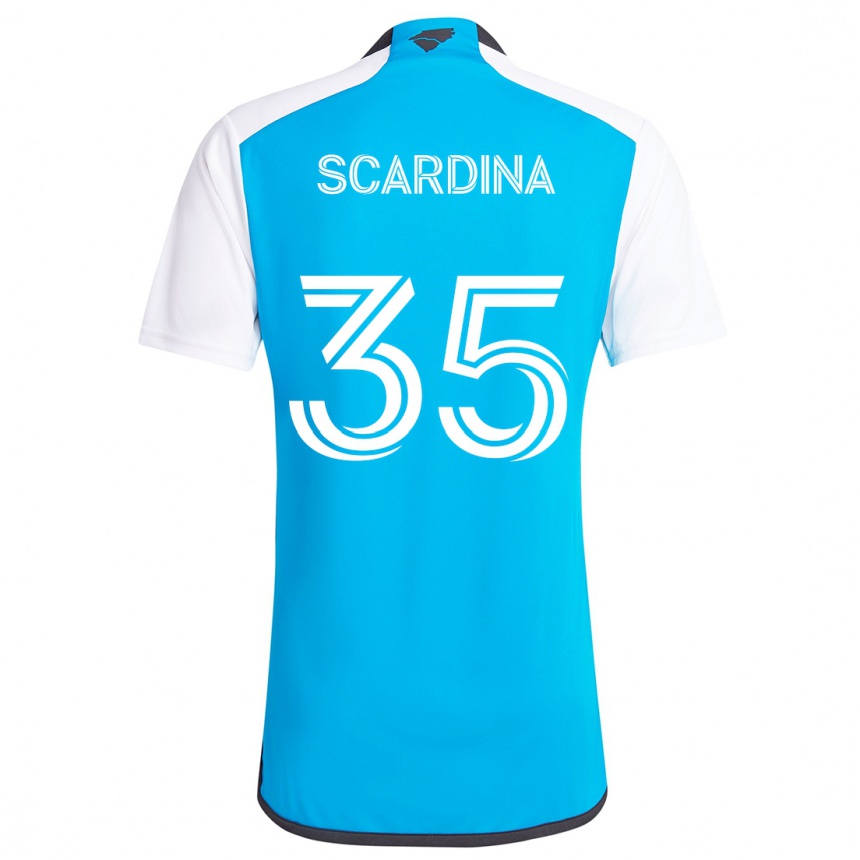 Vaikiškas Nick Scardina #35 Mėlyna Balta Namų Marškinėliai 2024/25 T-Shirt