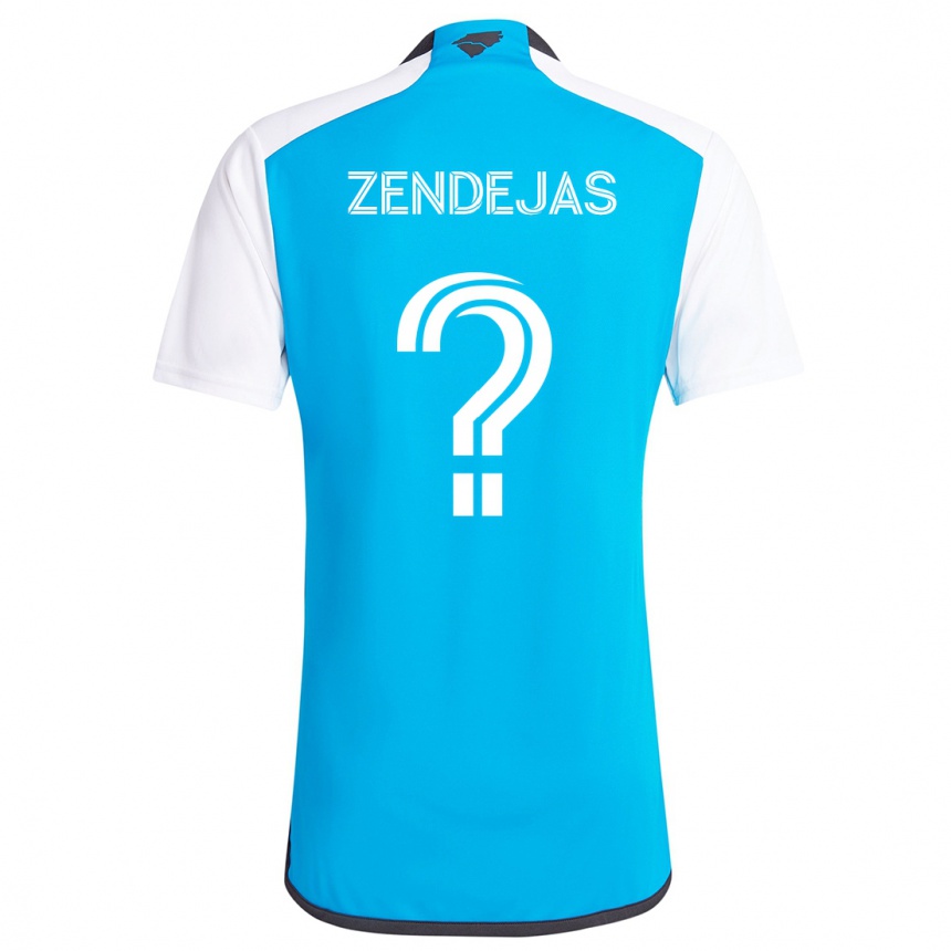 Vaikiškas Adrián Zendejas #0 Mėlyna Balta Namų Marškinėliai 2024/25 T-Shirt