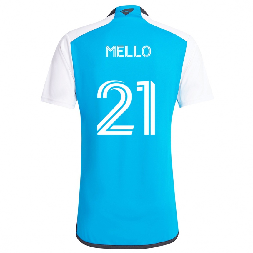 Vaikiškas Vinicius Mello #21 Mėlyna Balta Namų Marškinėliai 2024/25 T-Shirt