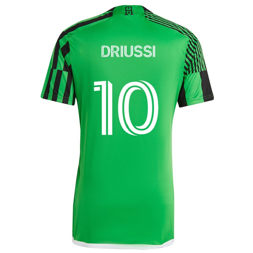 Vaikiškas Sebastián Driussi #10 Žalia Juoda Namų Marškinėliai 2024/25 T-Shirt