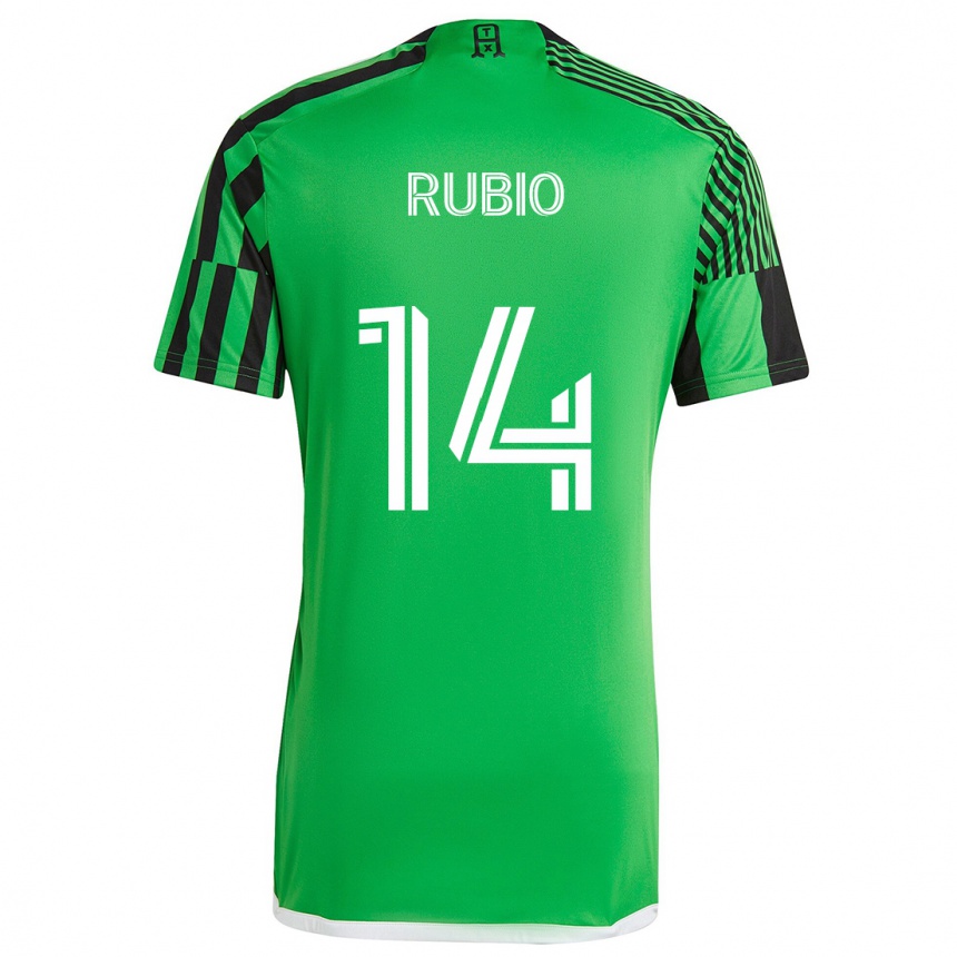 Vaikiškas Diego Rubio #14 Žalia Juoda Namų Marškinėliai 2024/25 T-Shirt