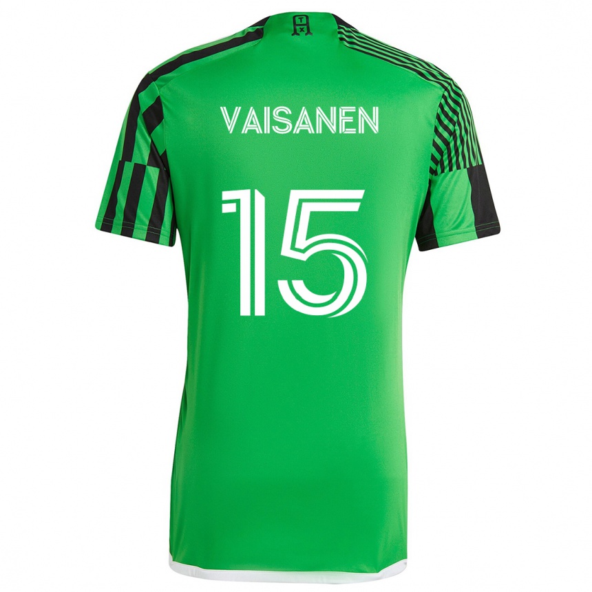 Vaikiškas Leo Väisänen #15 Žalia Juoda Namų Marškinėliai 2024/25 T-Shirt