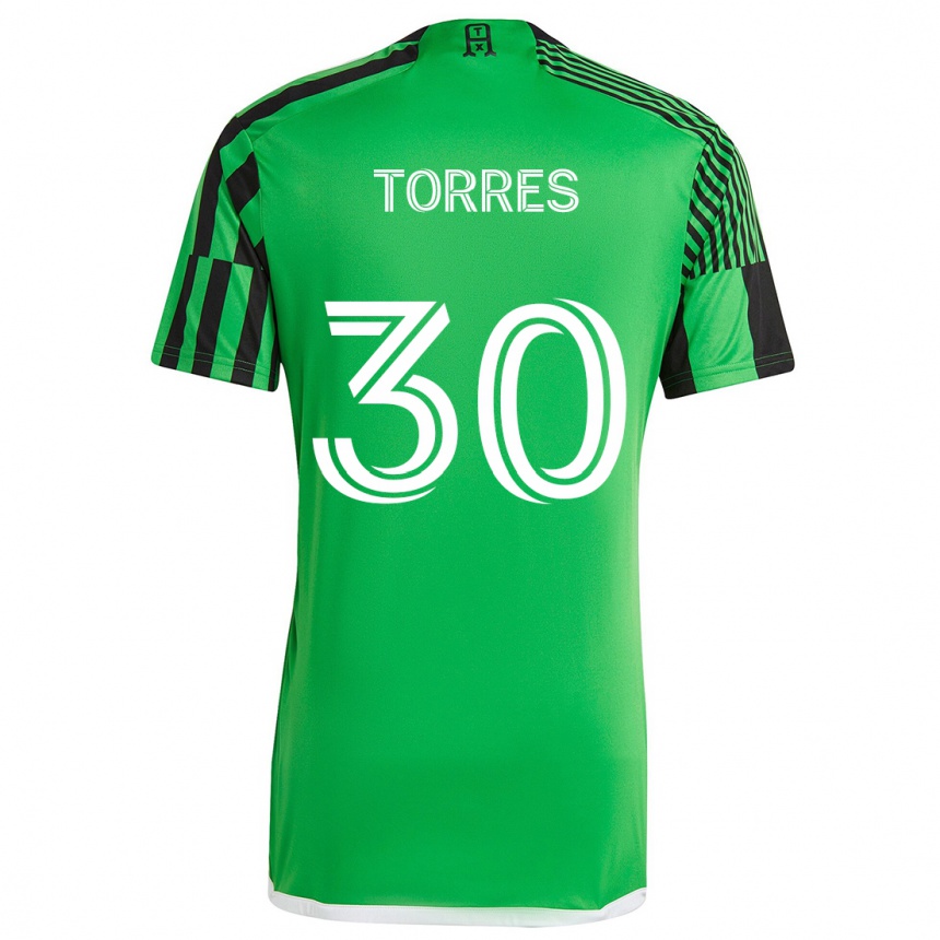 Vaikiškas Ervin Torres #30 Žalia Juoda Namų Marškinėliai 2024/25 T-Shirt