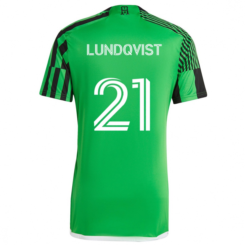 Vaikiškas Adam Lundqvist #21 Žalia Juoda Namų Marškinėliai 2024/25 T-Shirt