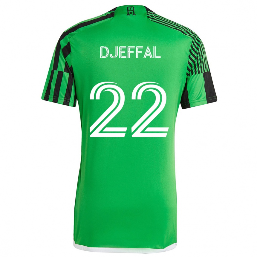 Vaikiškas Sofiane Djeffal #22 Žalia Juoda Namų Marškinėliai 2024/25 T-Shirt