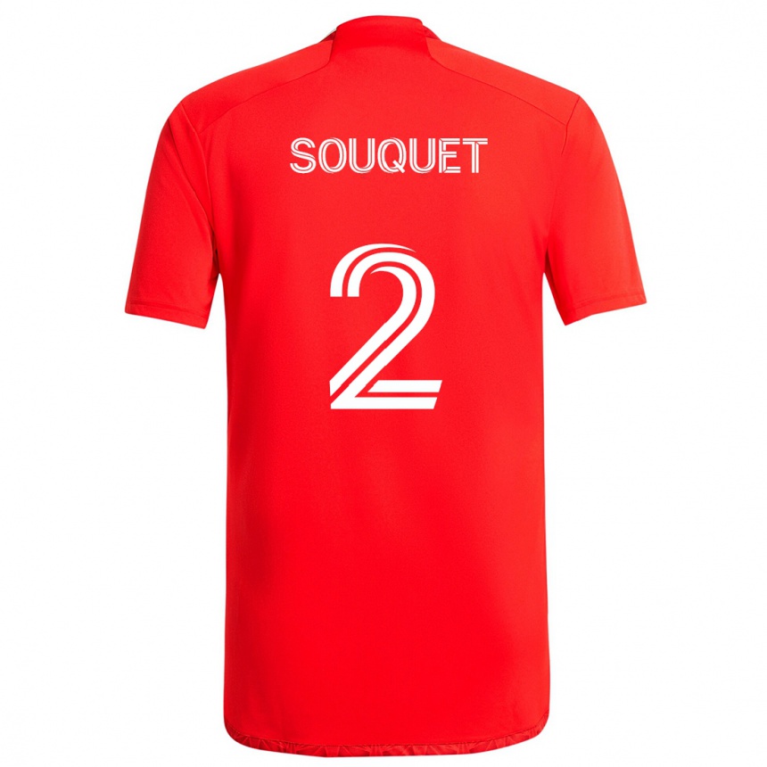 Vaikiškas Arnaud Souquet #2 Raudona Balta Namų Marškinėliai 2024/25 T-Shirt