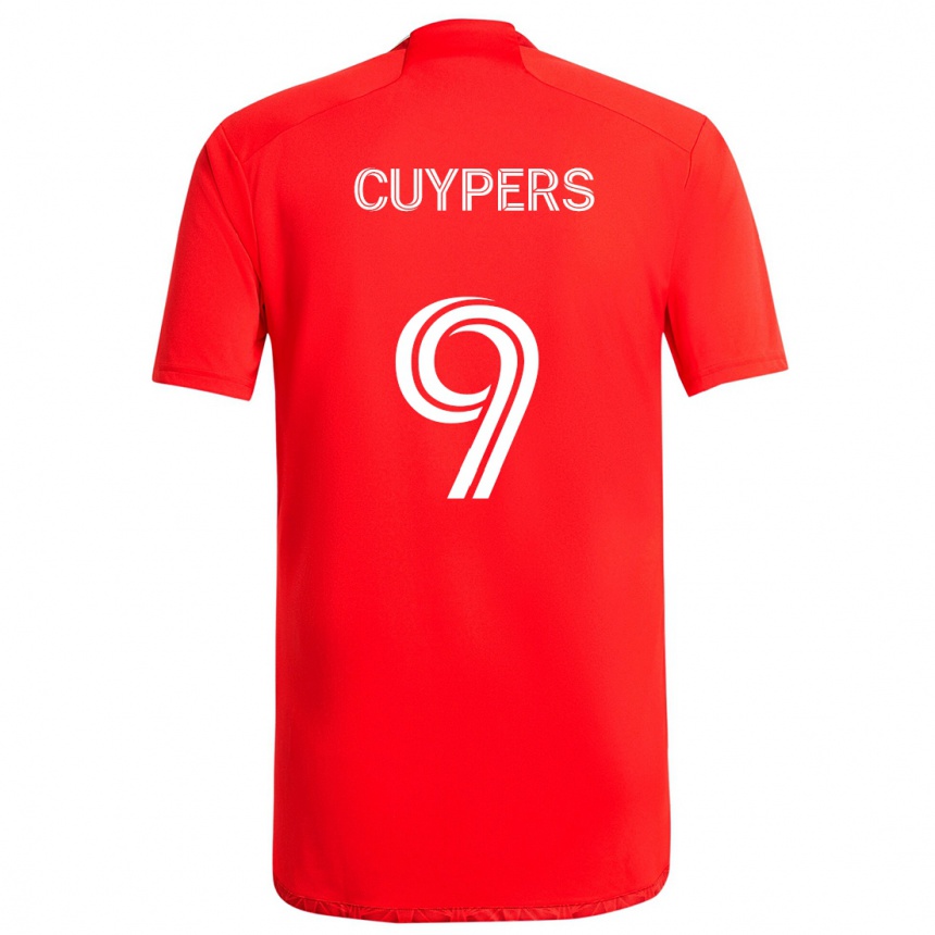 Vaikiškas Hugo Cuypers #9 Raudona Balta Namų Marškinėliai 2024/25 T-Shirt