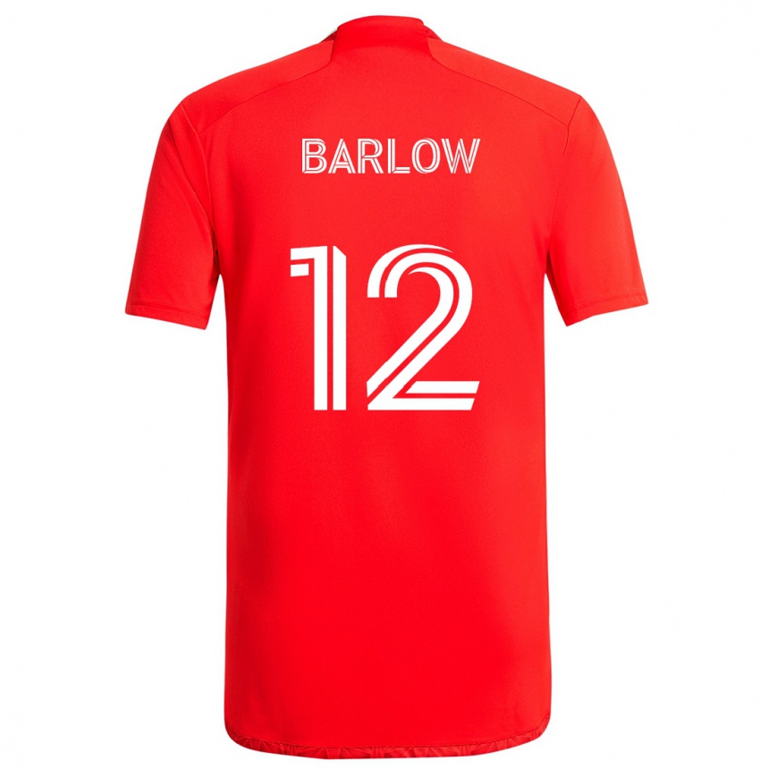 Vaikiškas Tom Barlow #12 Raudona Balta Namų Marškinėliai 2024/25 T-Shirt