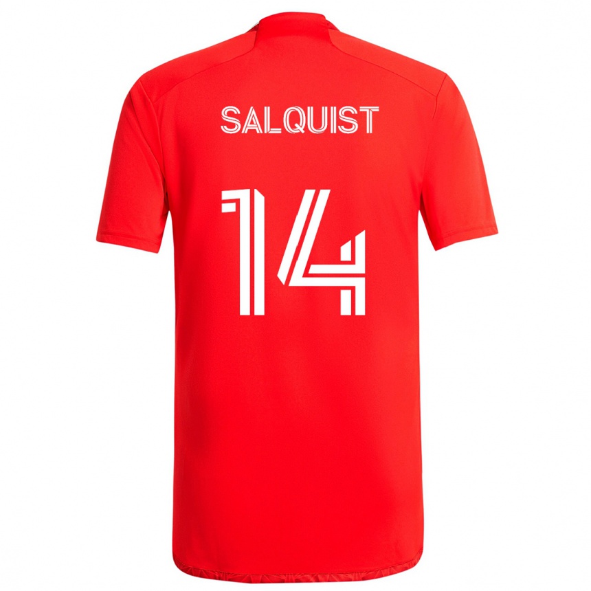 Vaikiškas Tobias Salquist #14 Raudona Balta Namų Marškinėliai 2024/25 T-Shirt