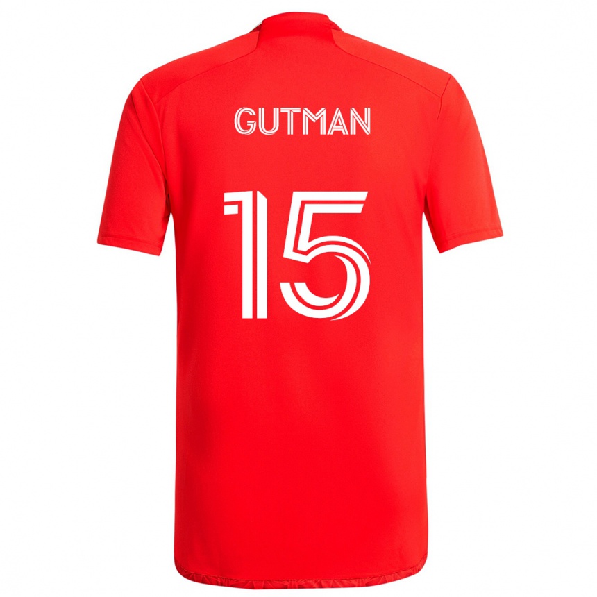 Vaikiškas Andrew Gutman #15 Raudona Balta Namų Marškinėliai 2024/25 T-Shirt