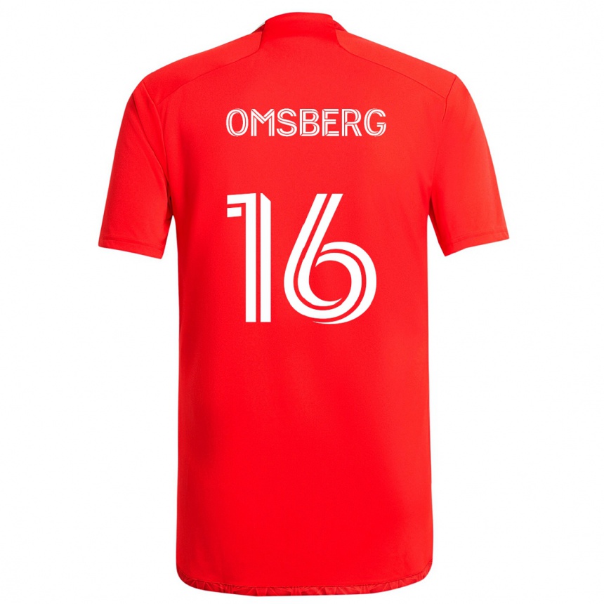 Vaikiškas Wyatt Omsberg #16 Raudona Balta Namų Marškinėliai 2024/25 T-Shirt