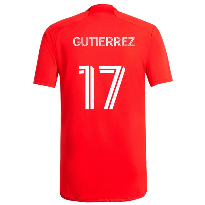 Vaikiškas Brian Gutiérrez #17 Raudona Balta Namų Marškinėliai 2024/25 T-Shirt