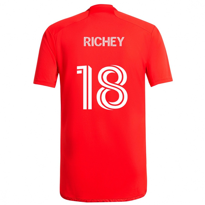 Vaikiškas Spencer Richey #18 Raudona Balta Namų Marškinėliai 2024/25 T-Shirt