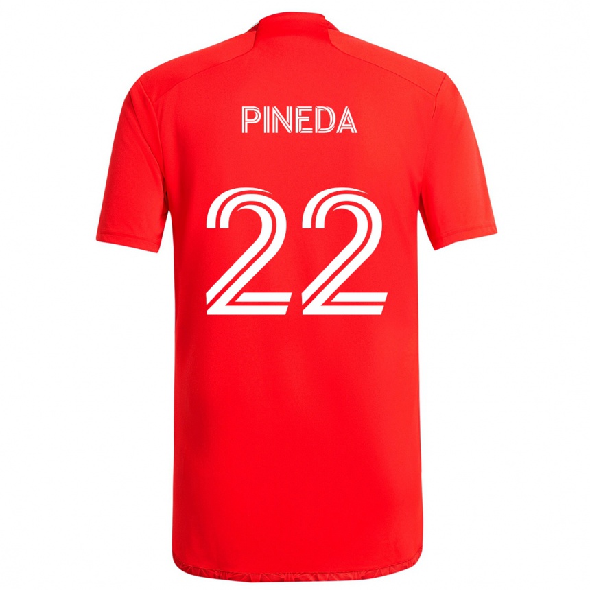 Vaikiškas Mauricio Pineda #22 Raudona Balta Namų Marškinėliai 2024/25 T-Shirt