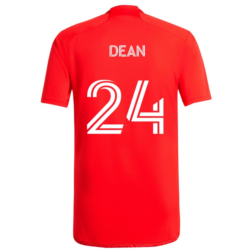 Vaikiškas Jonathan Dean #24 Raudona Balta Namų Marškinėliai 2024/25 T-Shirt