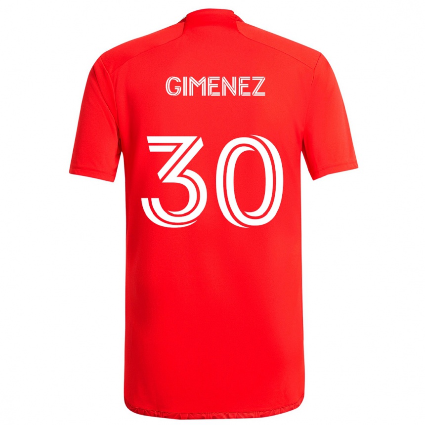 Vaikiškas Gastón Giménez #30 Raudona Balta Namų Marškinėliai 2024/25 T-Shirt