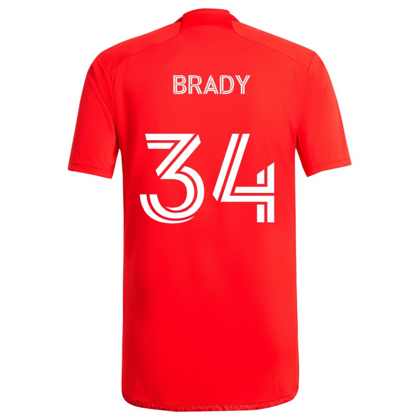 Vaikiškas Chris Brady #34 Raudona Balta Namų Marškinėliai 2024/25 T-Shirt